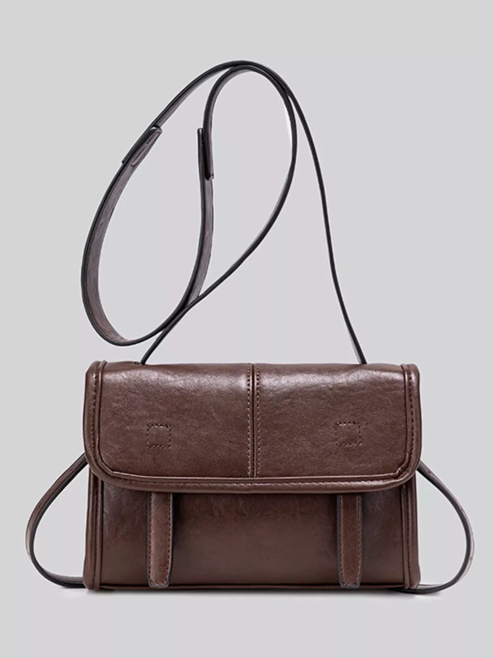 PU Leather Messenger Crossbody Bag with Flap Closure, image 6