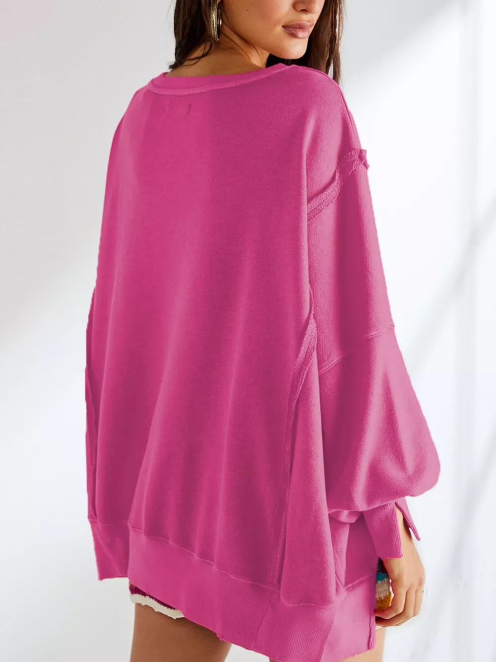 Oversized Relaxed Fit Crew Neck Sweatshirt, image 7