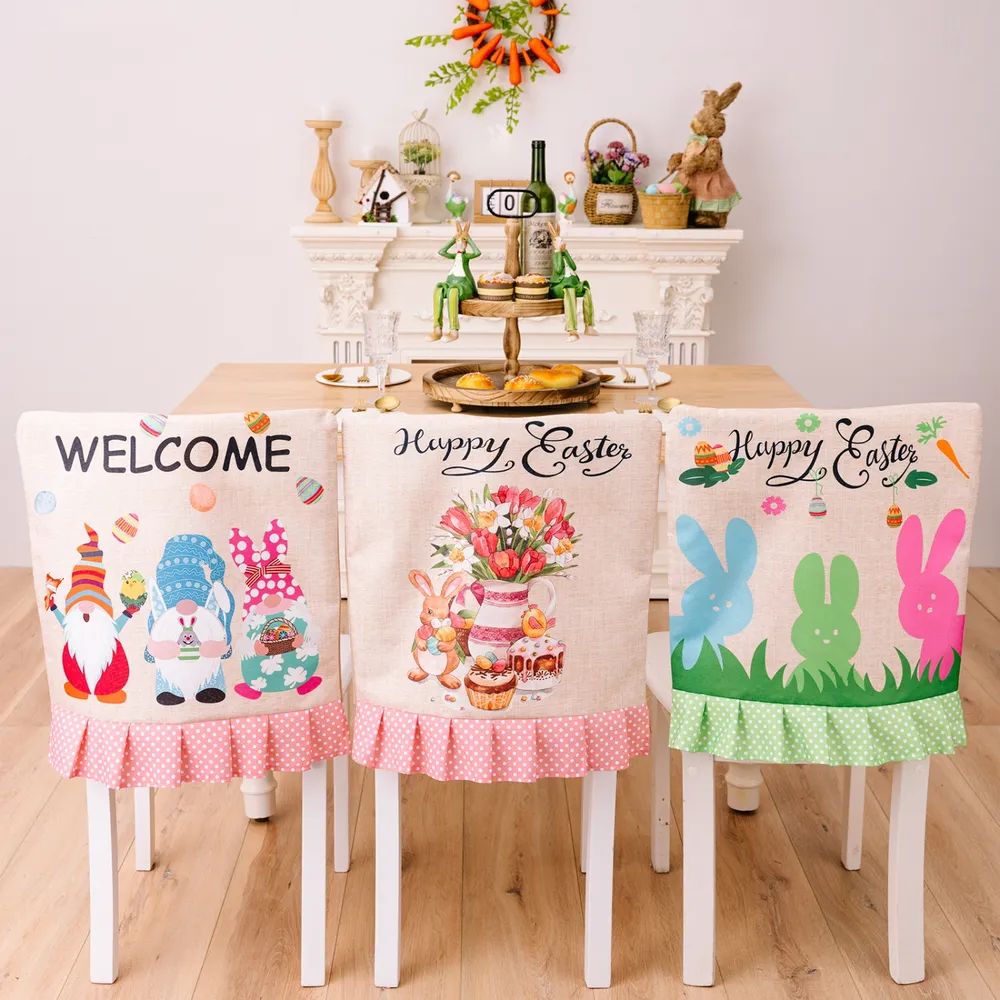 Easter Polka Dot Pleated Hem Chair Cover, image 2