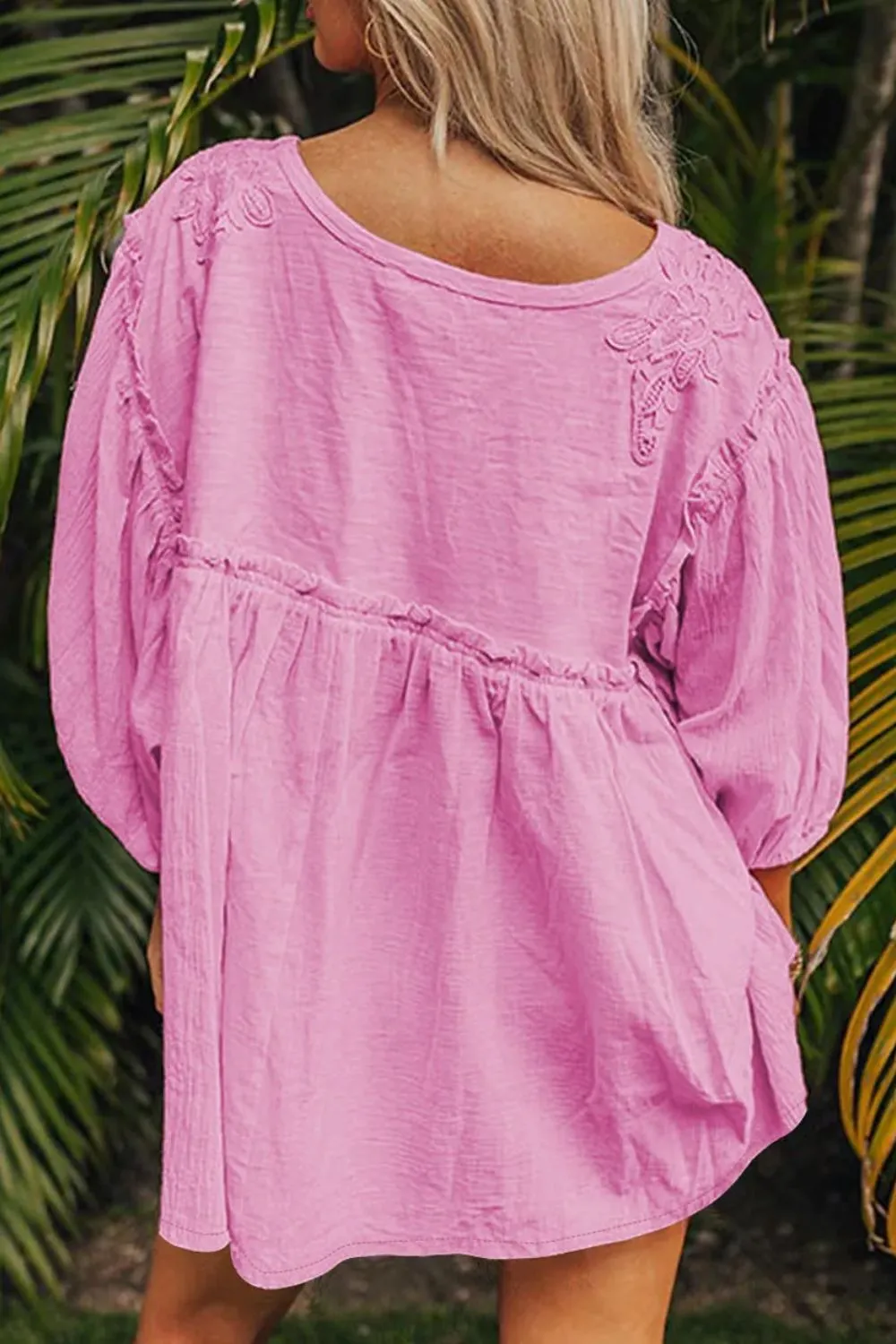 Dropped Shoulder Round Neck Blouse, image 3