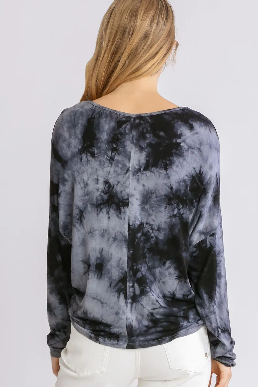 Full Size Tie Dye Lightweight Long Sleeve Top Plus Size, image 2