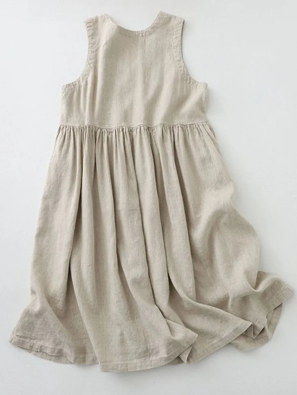 V-Neck Button Detail Sleeveless Midi Dress, image 4