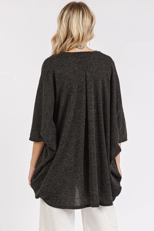 Open Front Batwing Sleeve Cardigan, image 5