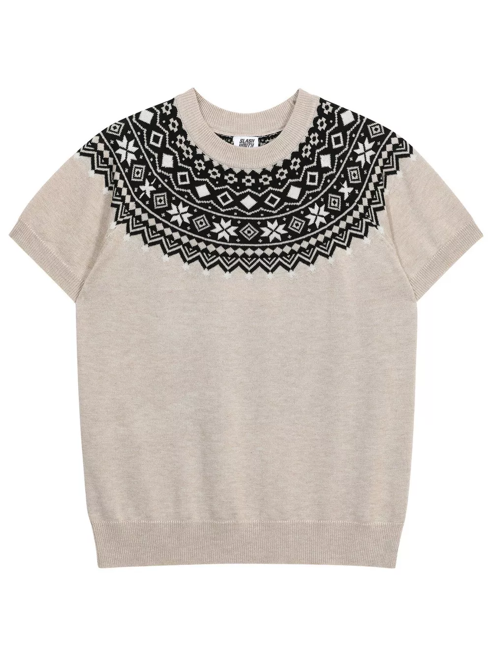 Men's Fair Isle Pattern Short Sleeve Sweater, image 7