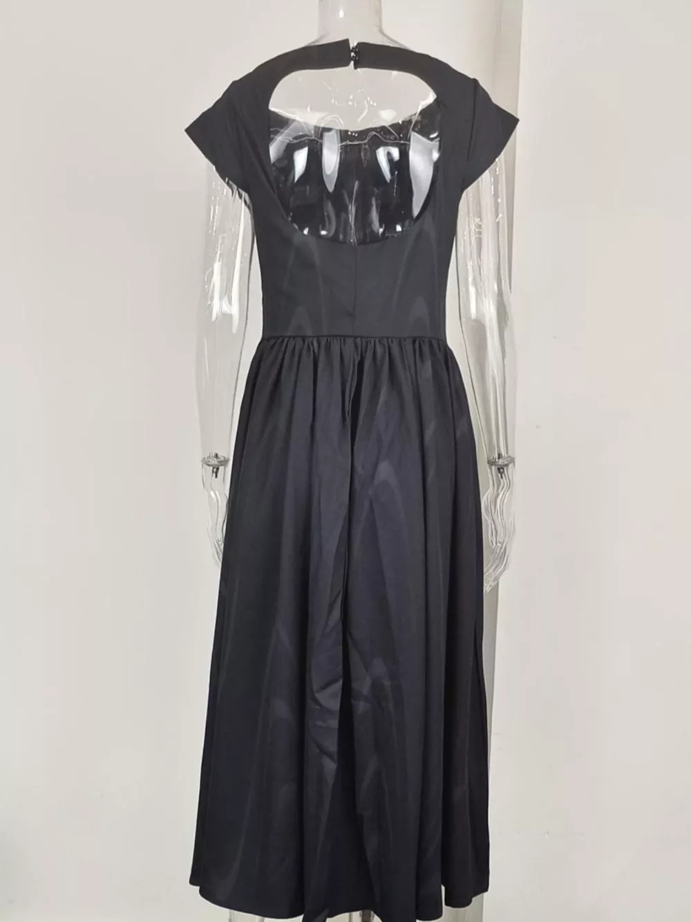 Full Size Cap Sleeve A-Line Midi Dress Plus Size, image 6