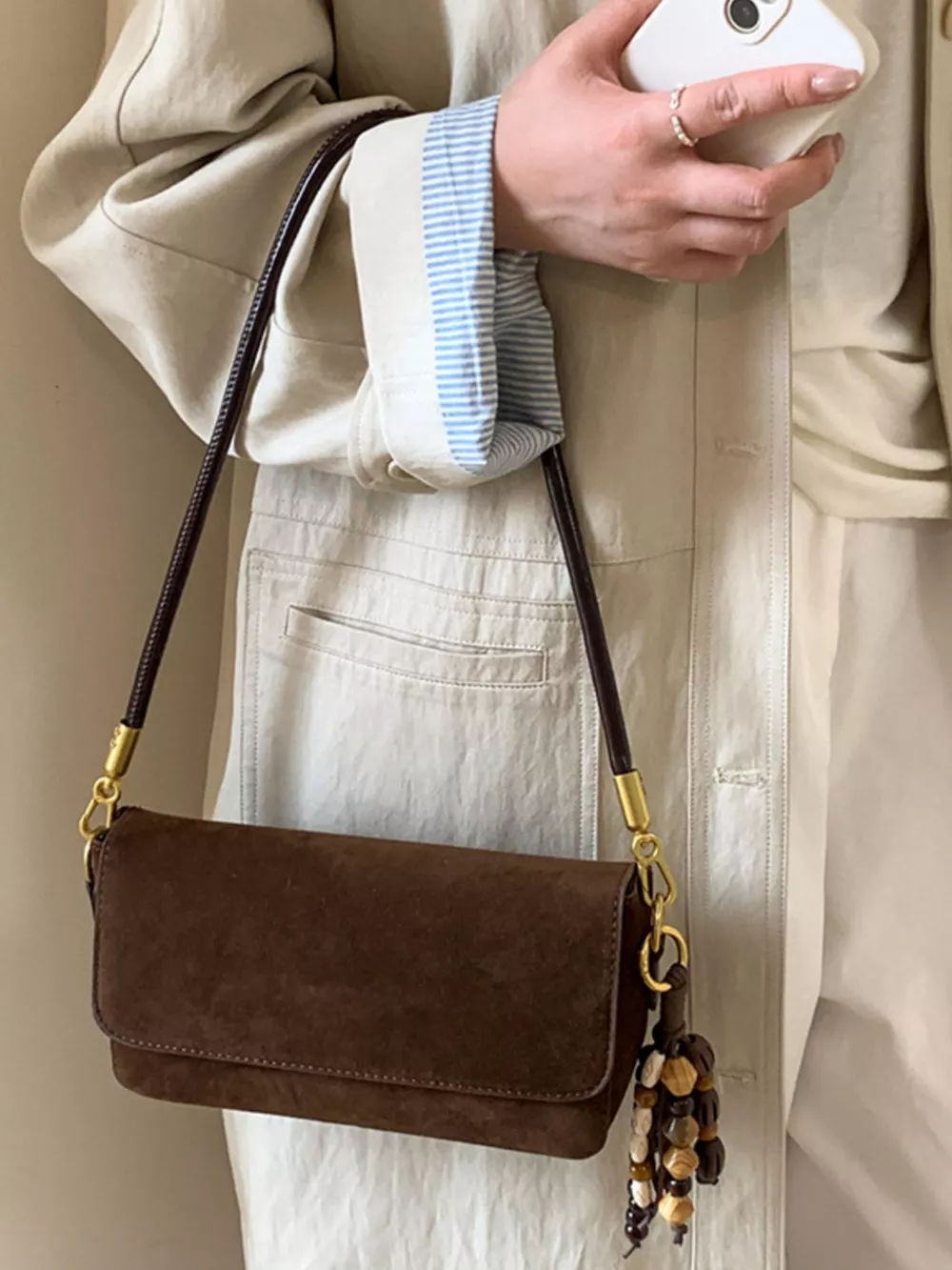 Adjustable Strap Flap Shoulder Bag, image 2
