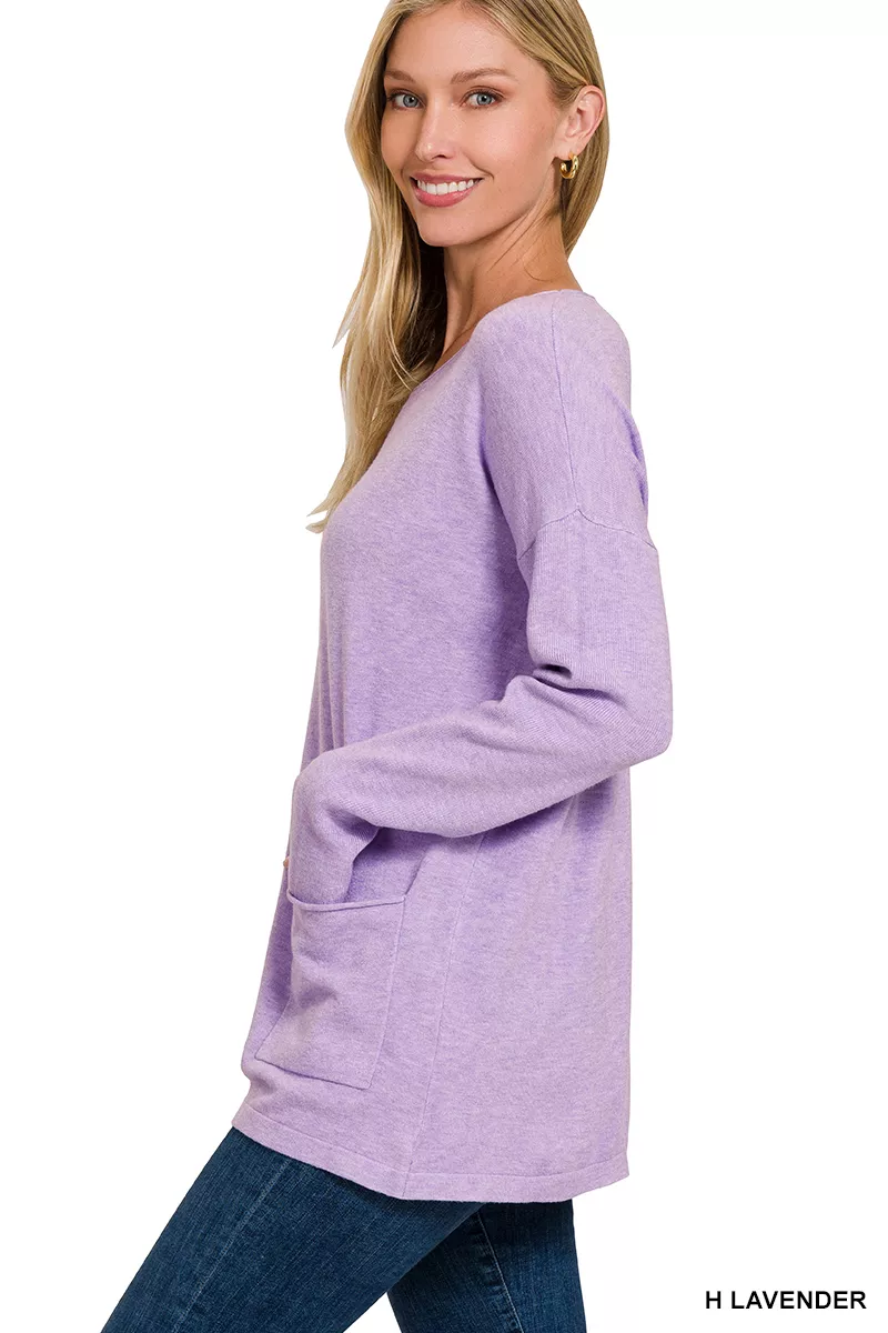 Viscose Long Sleeve Front Pockets Sweater, image 3