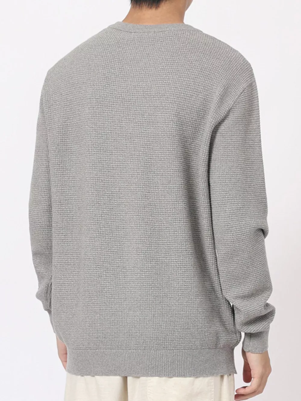 Men's Plus Size Button Detail Waffle Knit Top, image 3