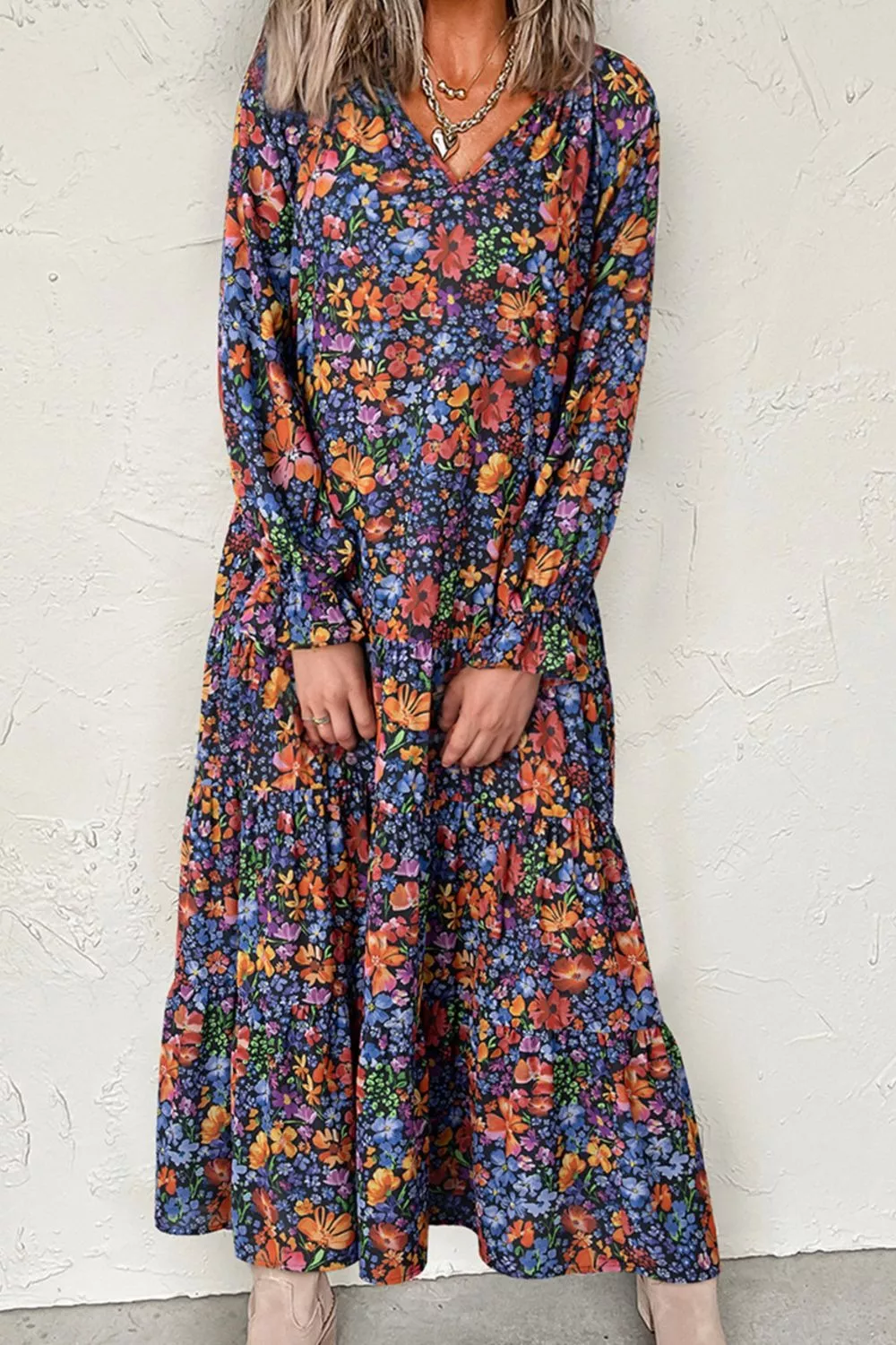 Floral Print Flounce Sleeve Dress, image 4