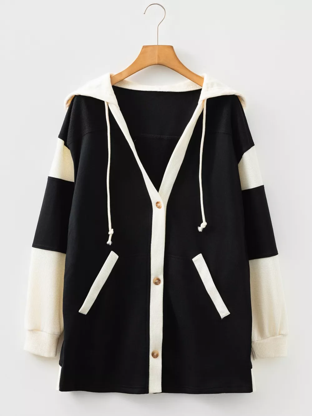 Button-Down Color Block Hoodie, image 4