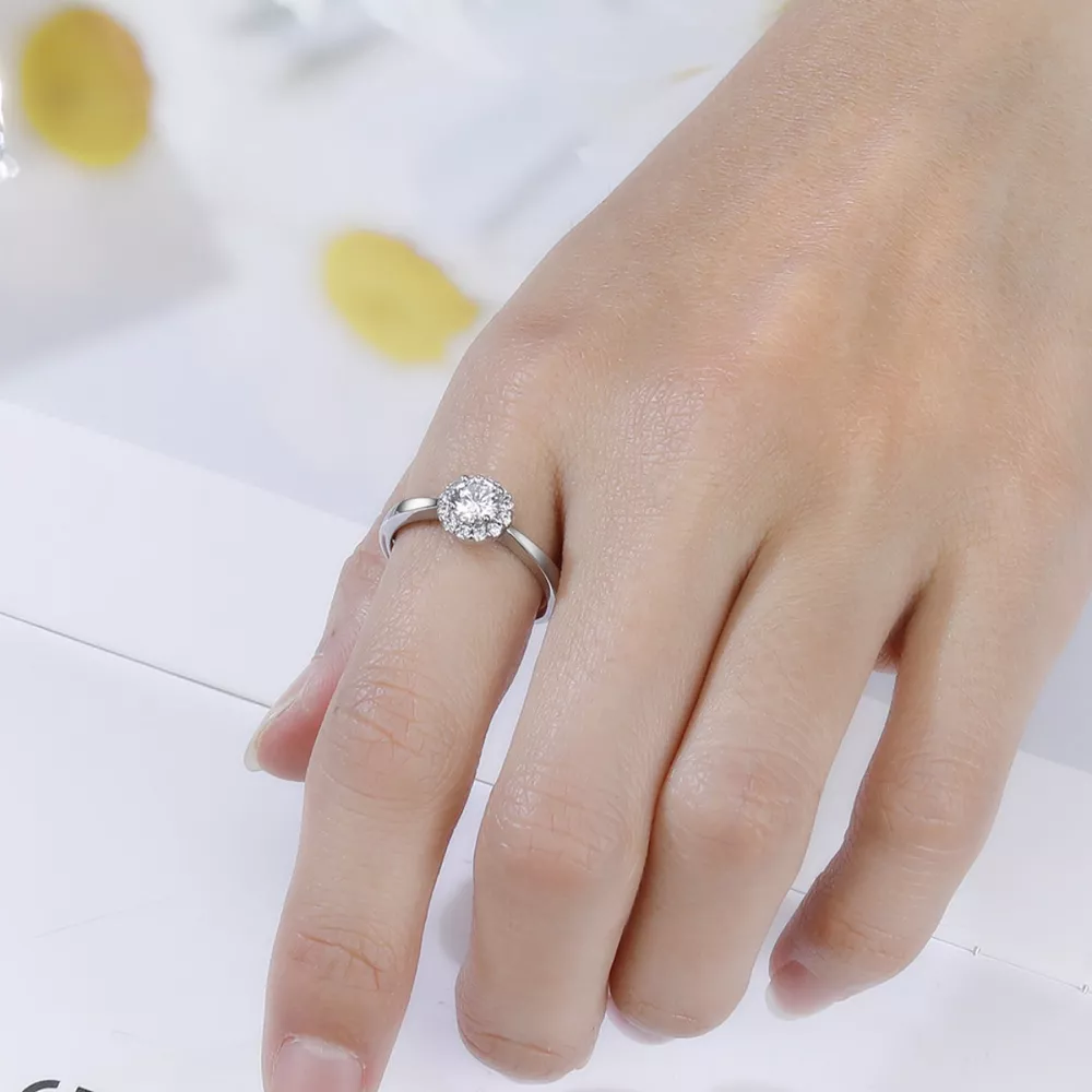 1 Carat Moissanite 925 Sterling Silver Ring, image 5
