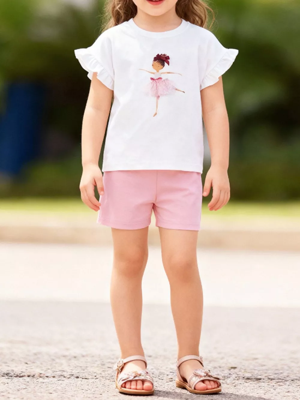 Children's Ballerina Graphic Tee & Shorts Set