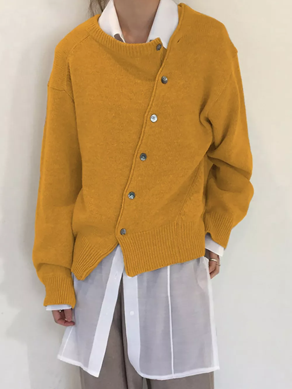 Asymmetric Button-Down Sweater, image 12