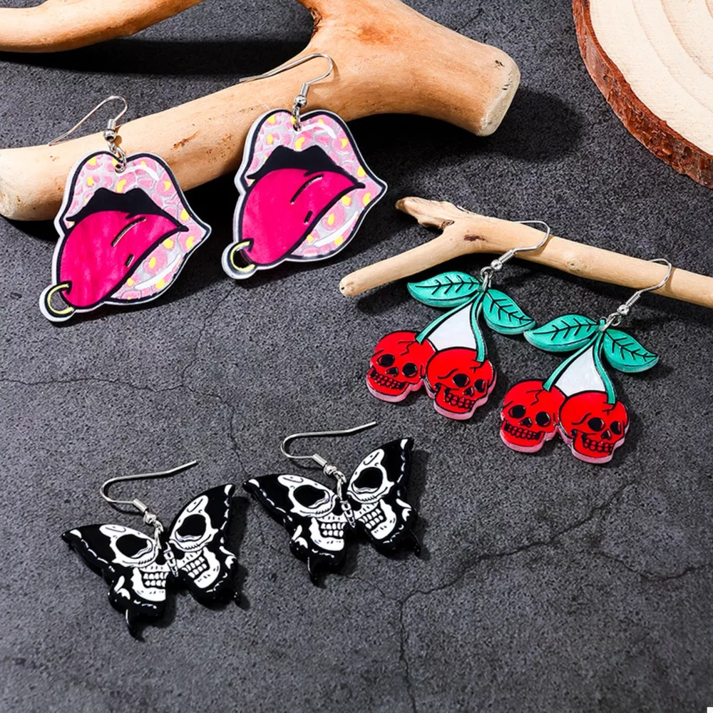 3 Piece Halloween Funky Cartoon Acrylic Dangle Earrings, image 5