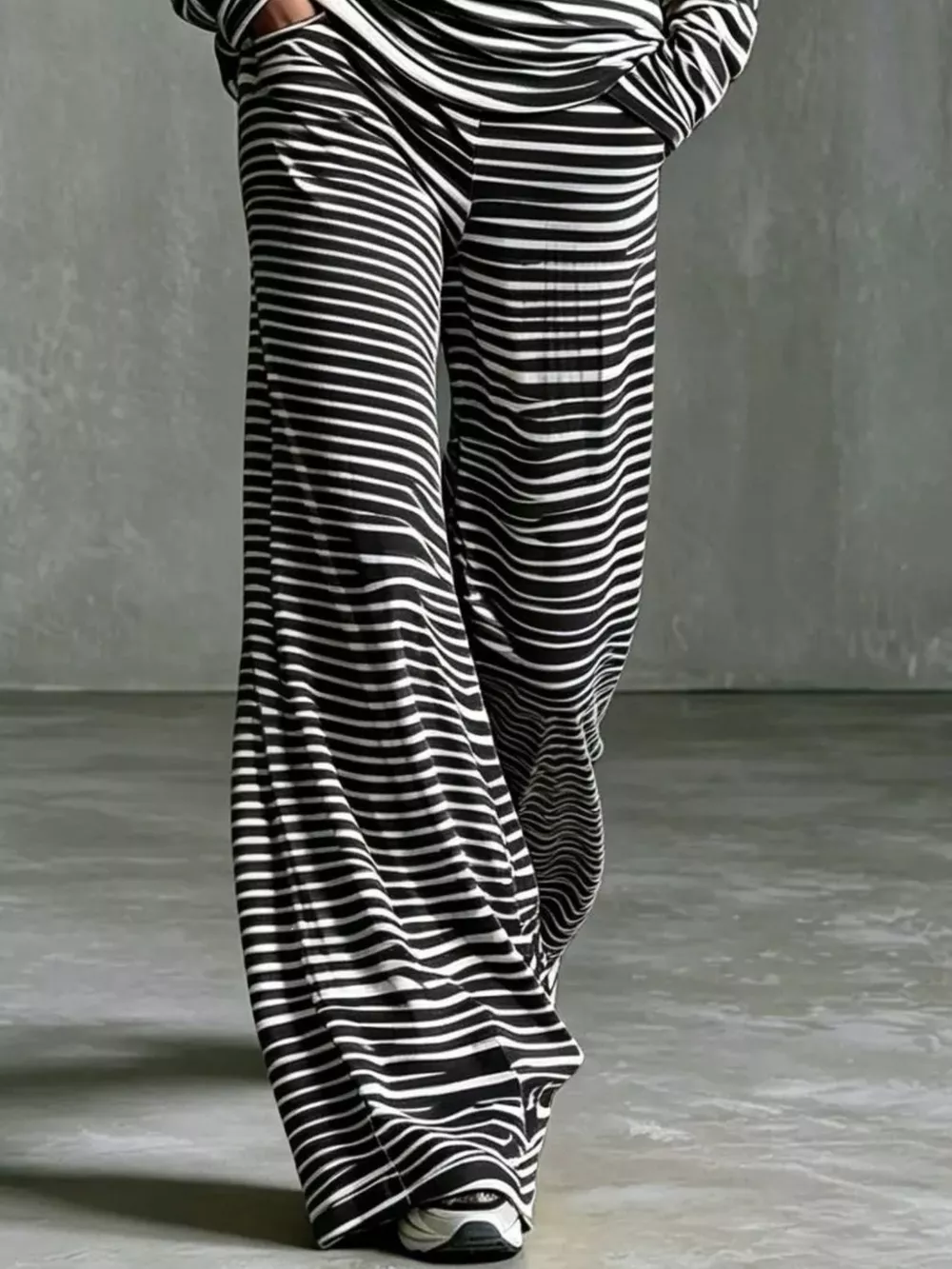 Striped Boat Neck Top and Pants Set, image 6