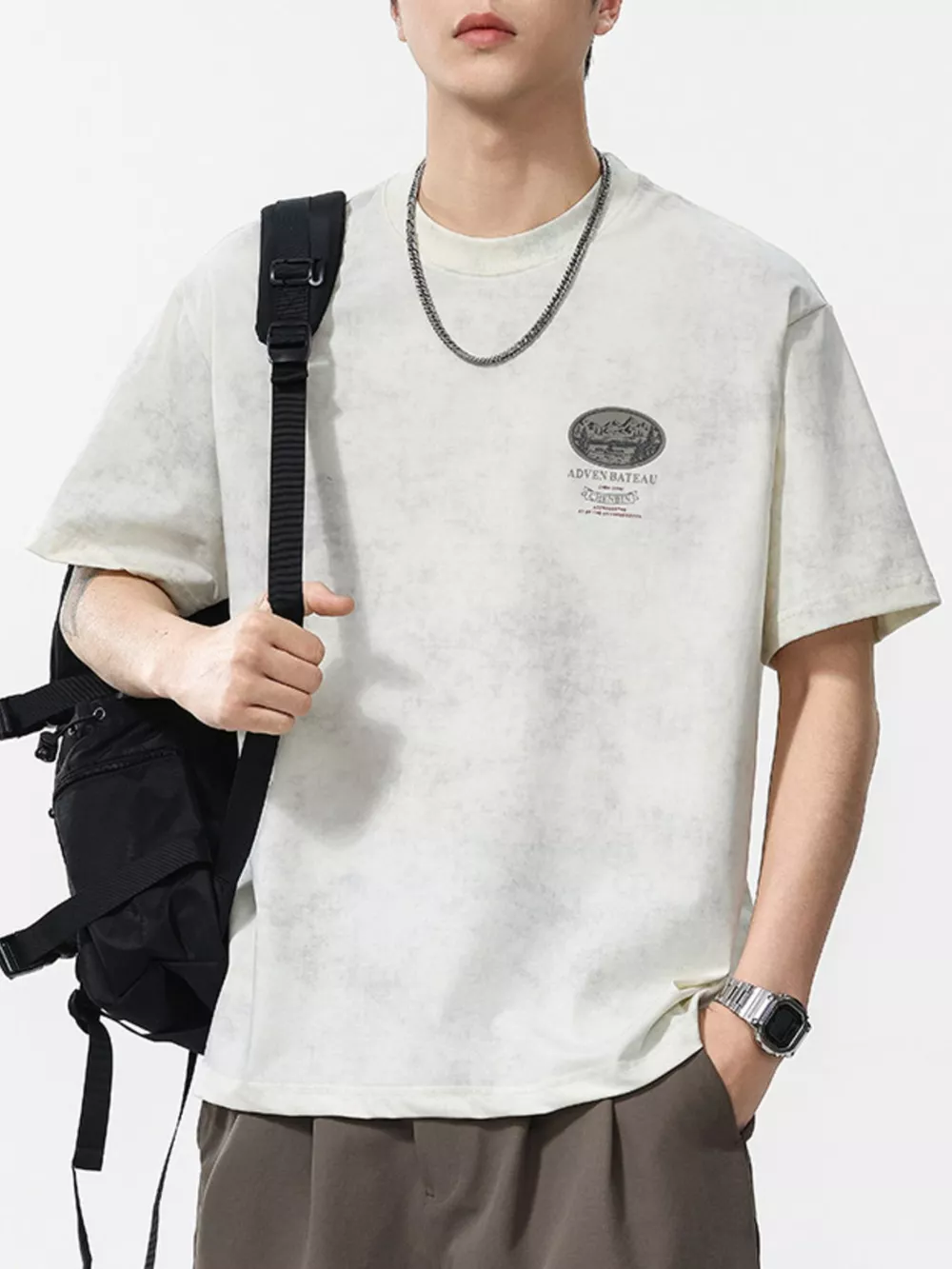 Men's Plus Size Round Neck Short Sleeve T-Shirt, image 3