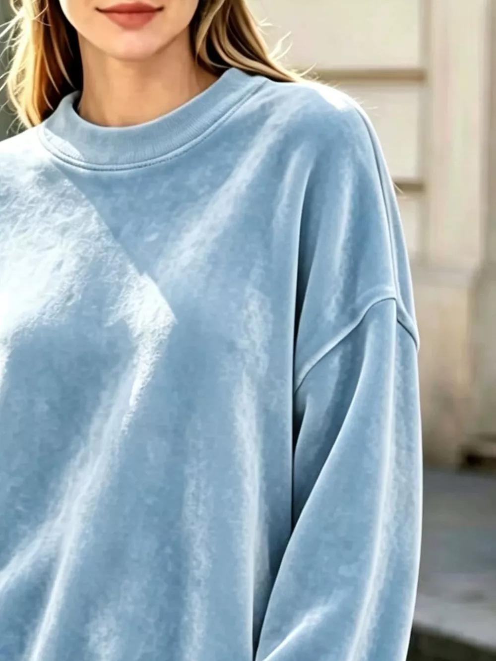 Full Size Crew Neck Dropped Shoulder Sweatshirt Plus Size, image 13