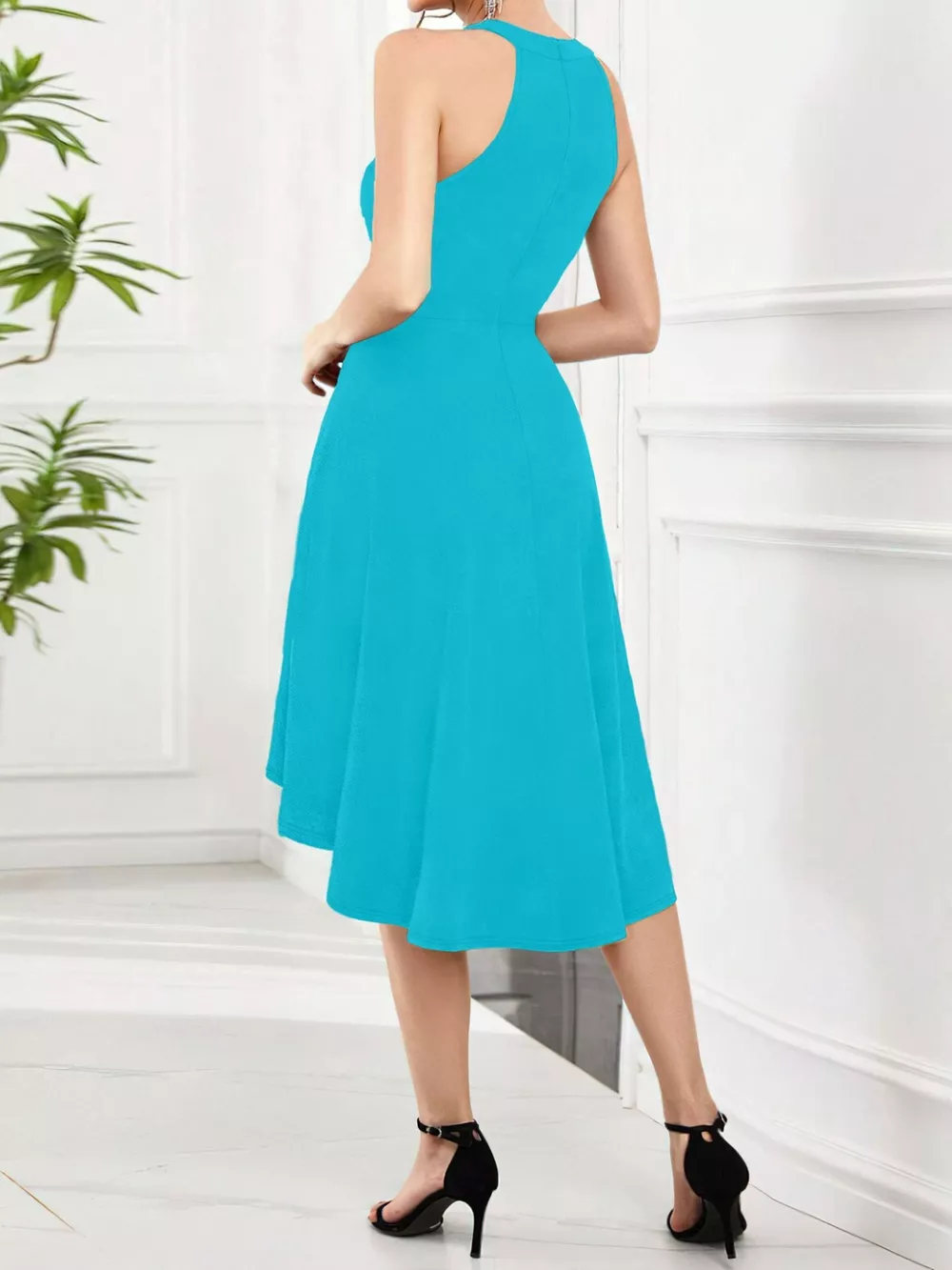 Elegant High-Low Hem Sleeveless Dress, image 8