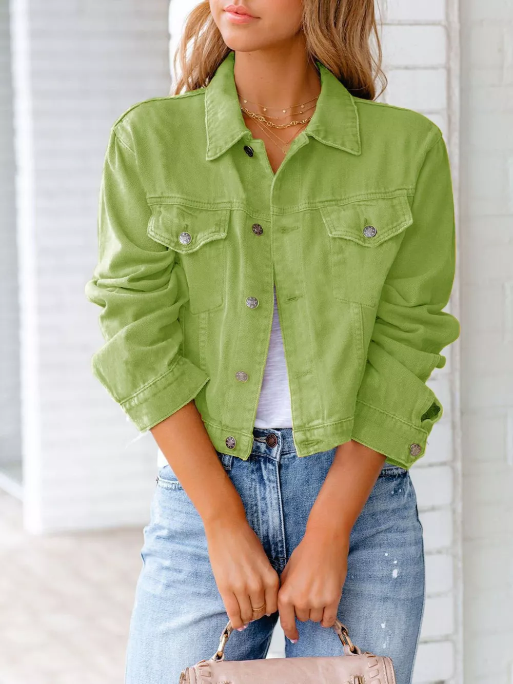 Button Up Long Sleeve Denim Jacket, image 11