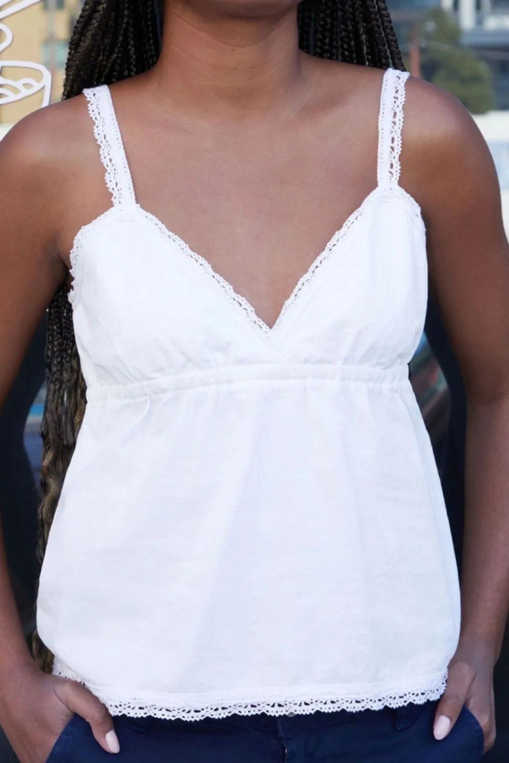 Lace Detail V-Neck Cami, image 6