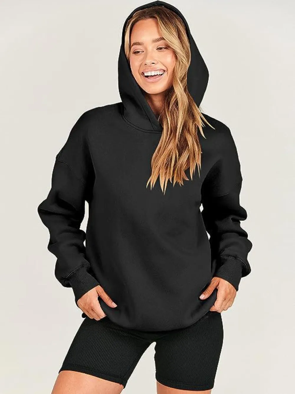 Dropped Shoulder Long Sleeve Hoodie, image 15