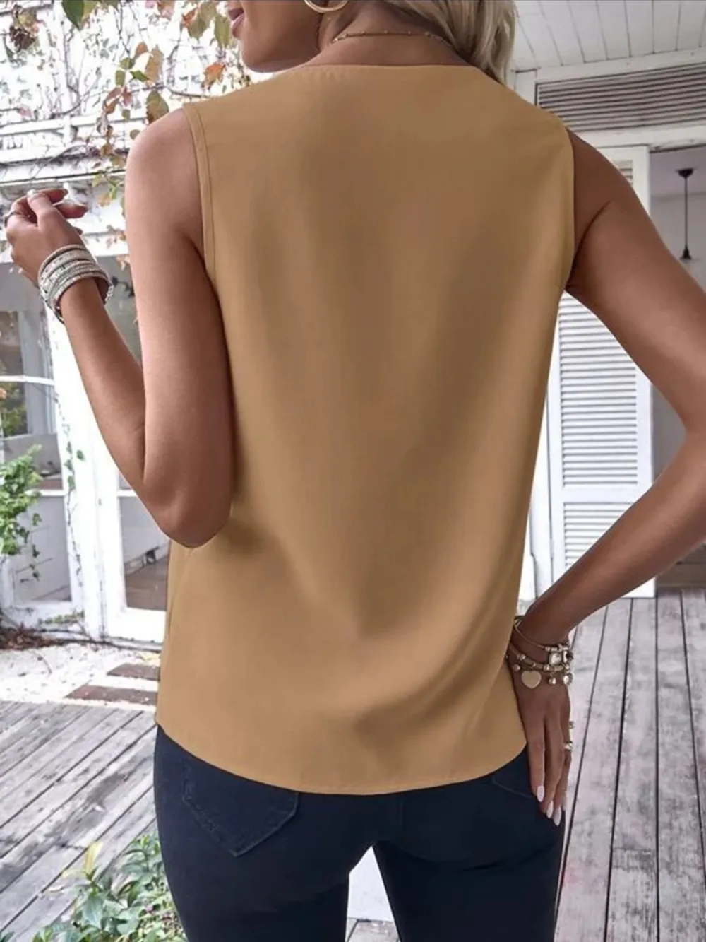 Full Size V-Neck Contrast Tank Plus Size, image 15