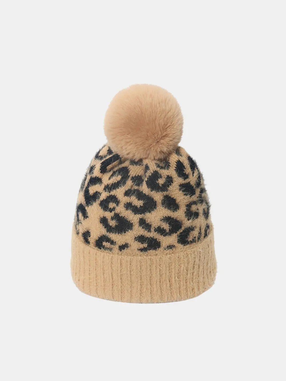 Leopard Hat with Pompom, image 6