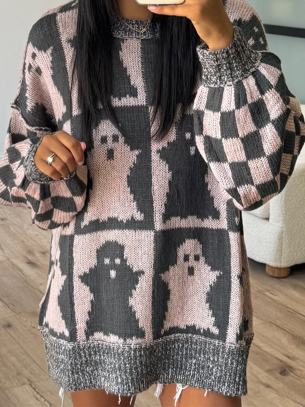 Ghost Dropped Shoulder Long Sleeve Sweater, image 4