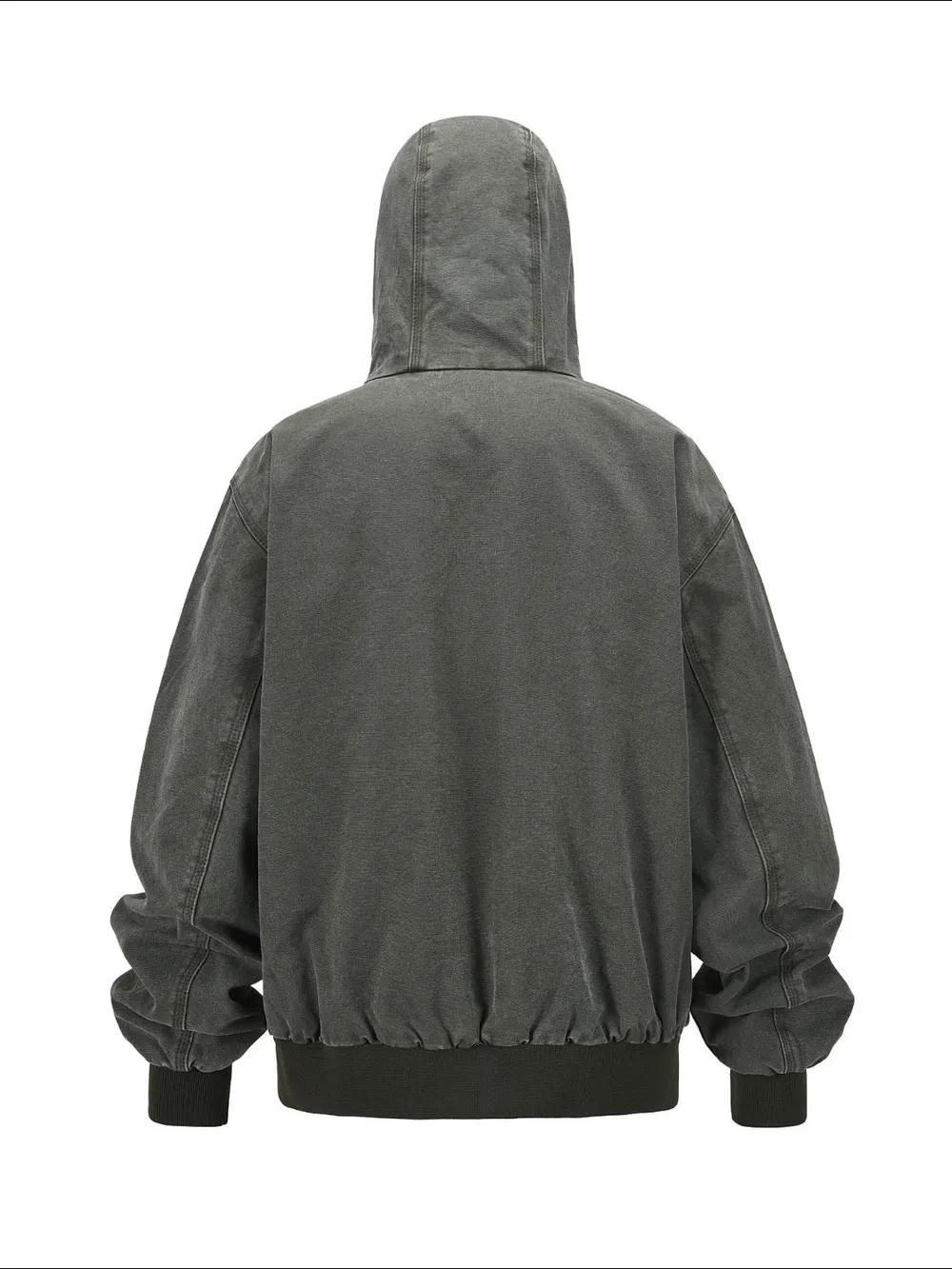 Men's Zip Up Washed Hooded Jacket, image 2