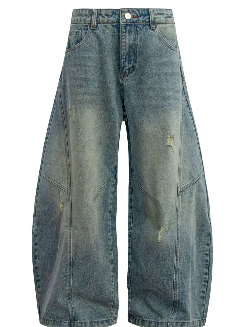 Men's Distressed Wide Leg Baggy Jeans, image 2