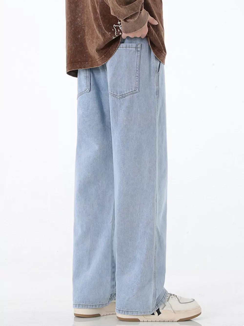 Men's Full Size Wide Leg Drawstring Jeans, image 3