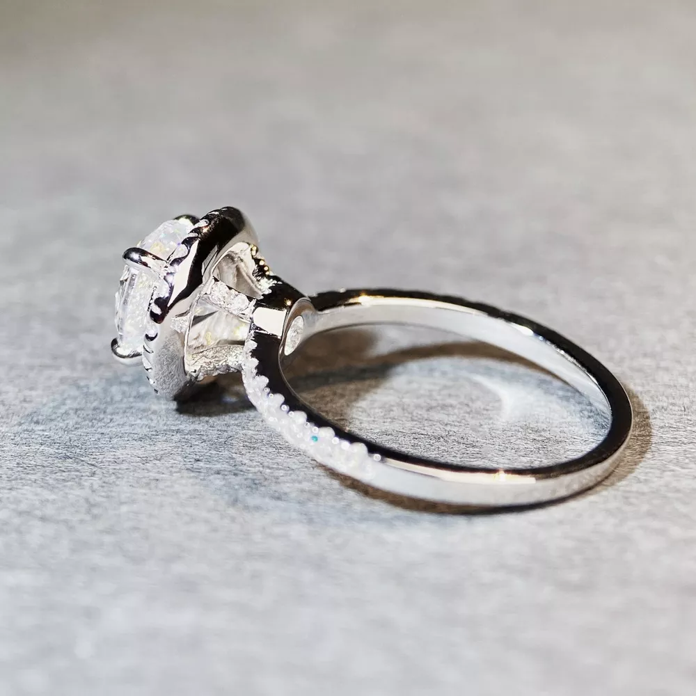 5 Carat Moissanite 925 Sterling Silver Round Ring, image 6