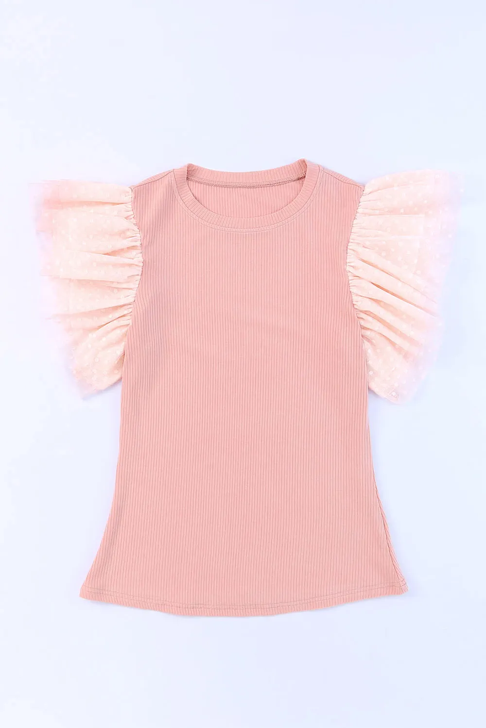 Ruffled Round Neck Cap Sleeve Blouse, image 10