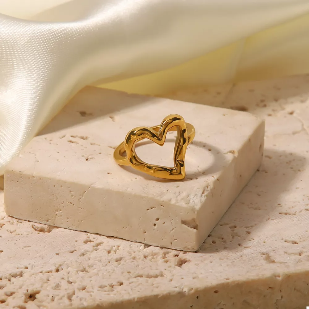 18K Gold-Plated Heart Ring, image 7