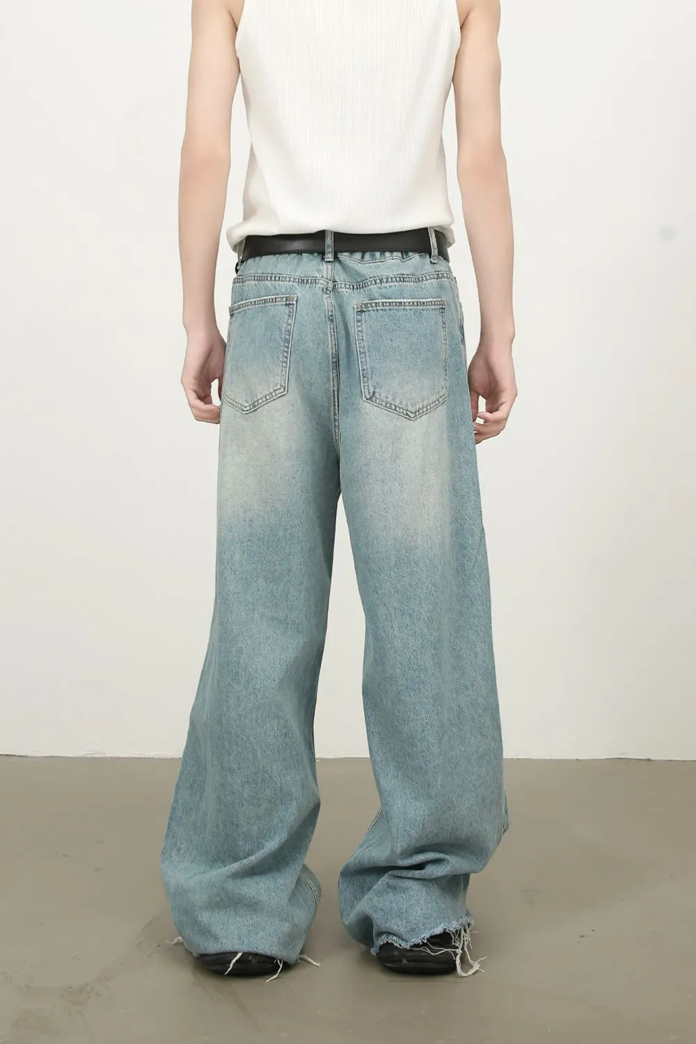 Men's Raw Hem Distressed Jeans, image 2