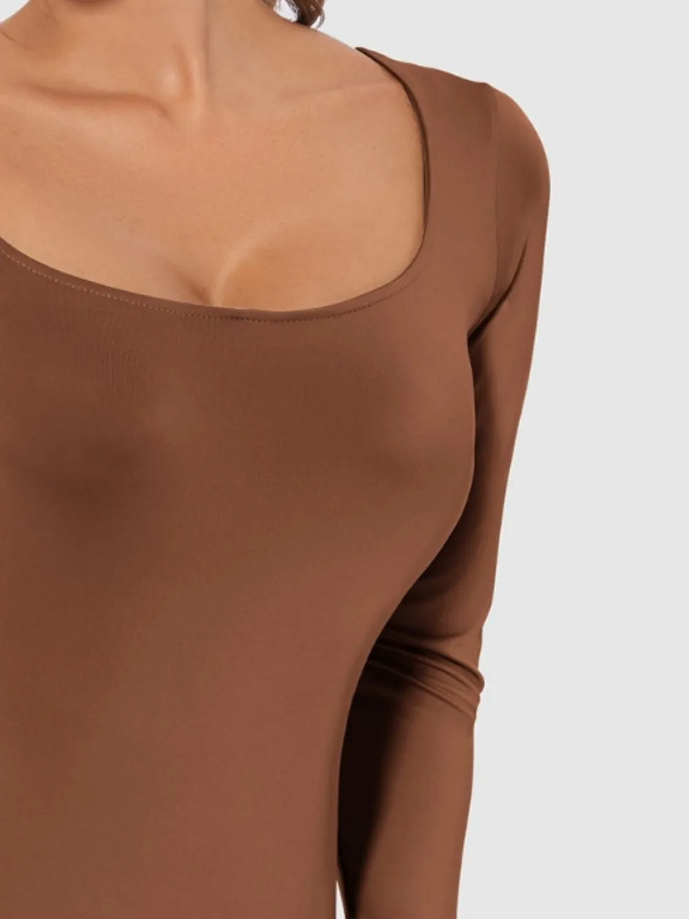 Full Size Scoop Neck Long Sleeve Bodysuit, image 4