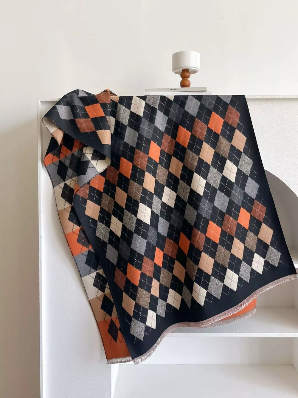 Diamond Pattern Warm Scarf, image 4
