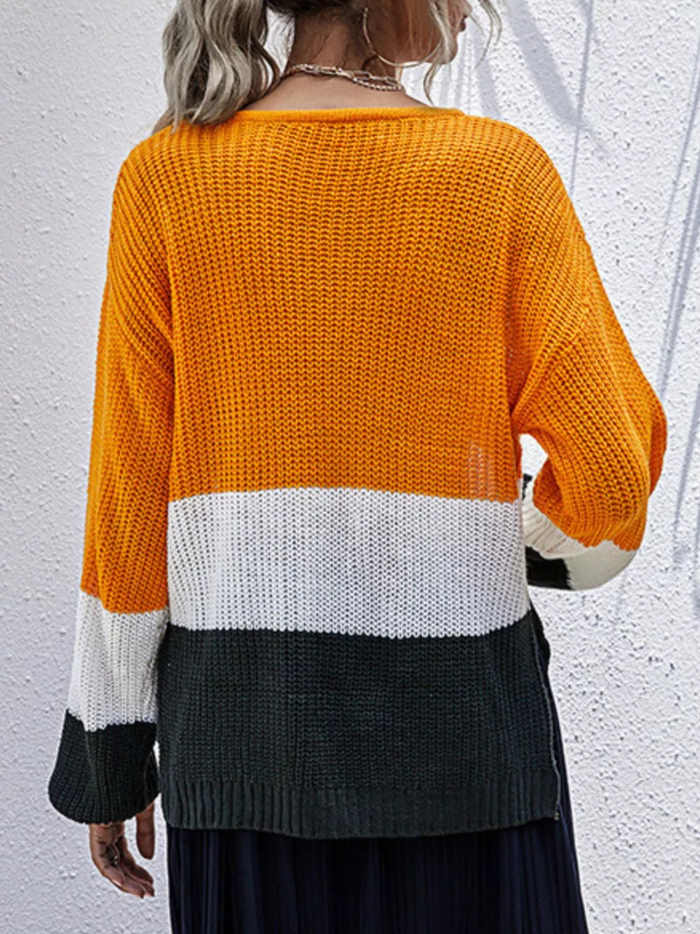 Color Block Round Neck Sweater, image 6