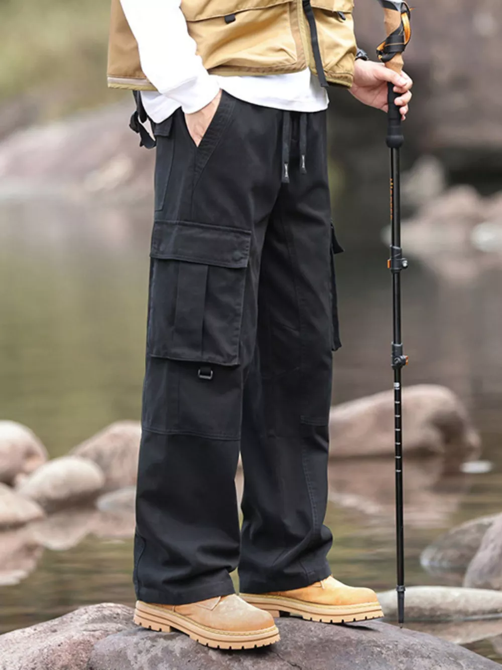 Men's Plus Size Relaxed Fit Cargo Pants, image 3