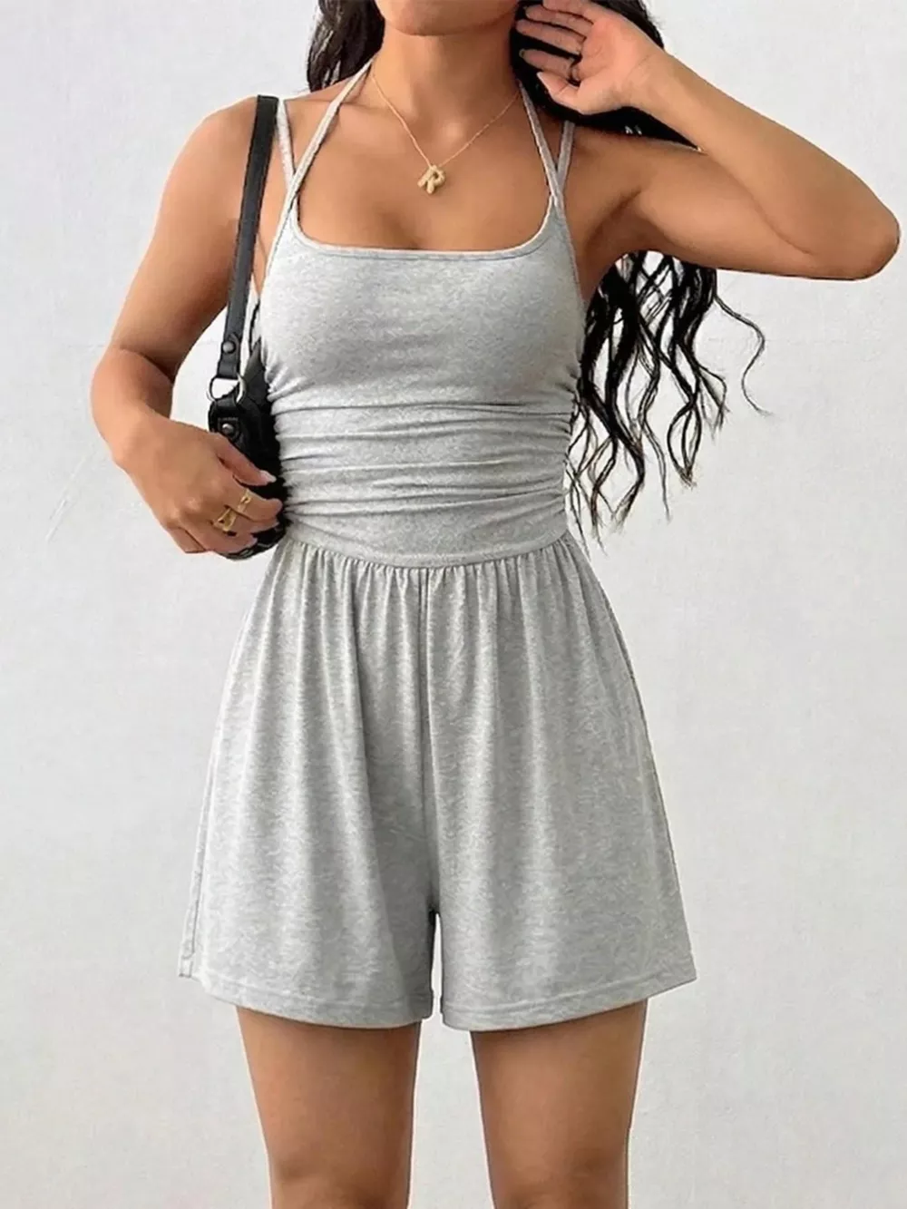Ruched Spaghetti Strap Romper, image 13