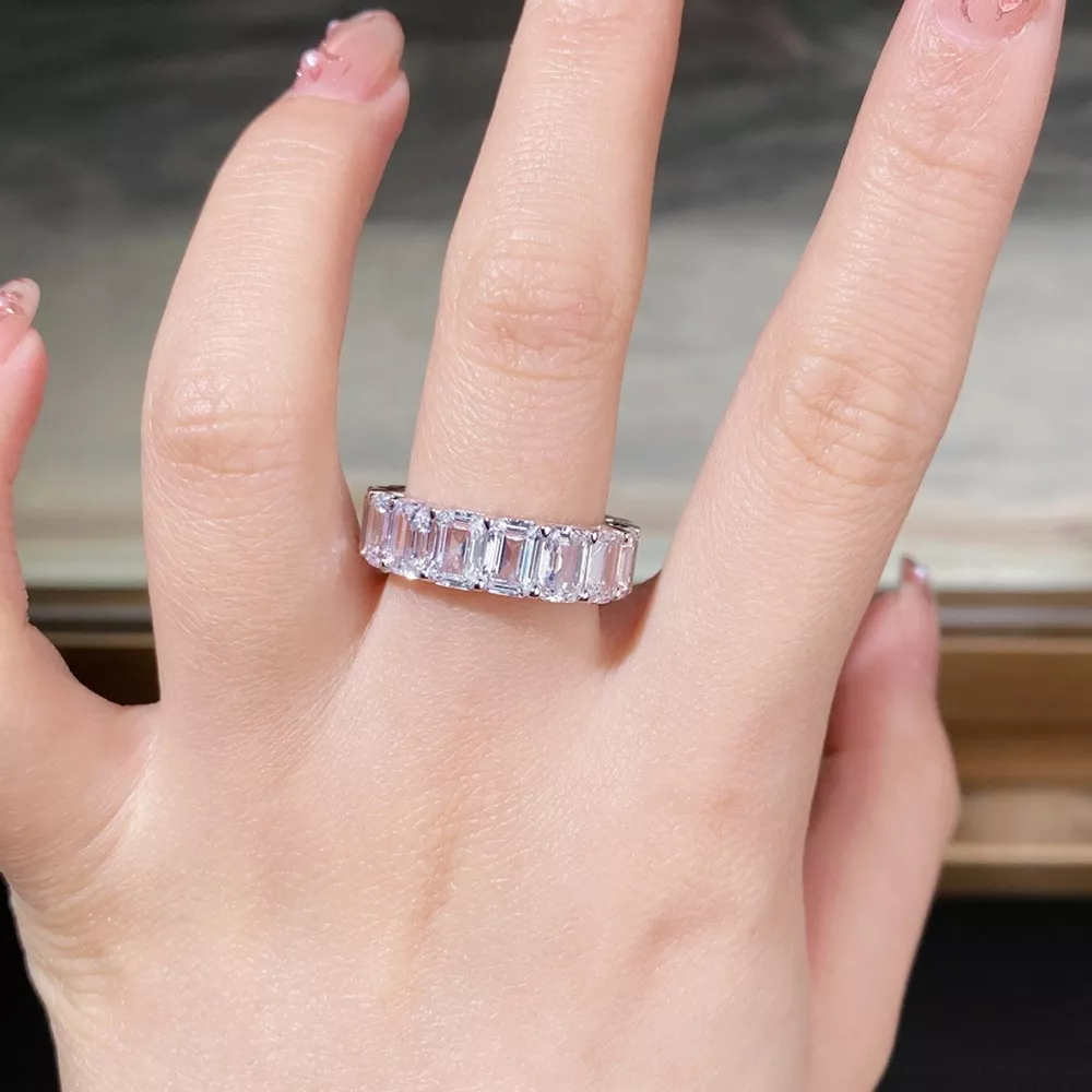 925 Sterling Silver Zircon Geometric Ring, image 5