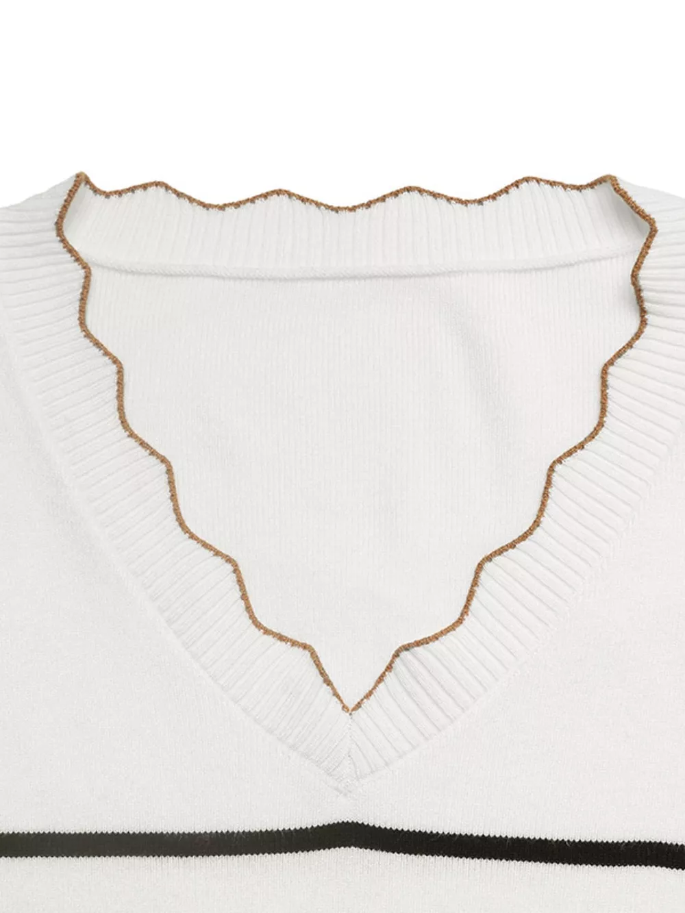 Striped V-Neck Long Sleeve Sweater, image 3