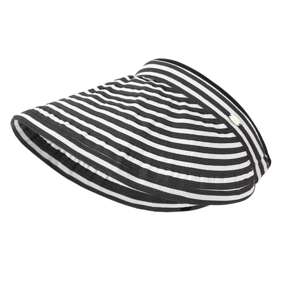 Striped Wide Brim Sun Visor Hat