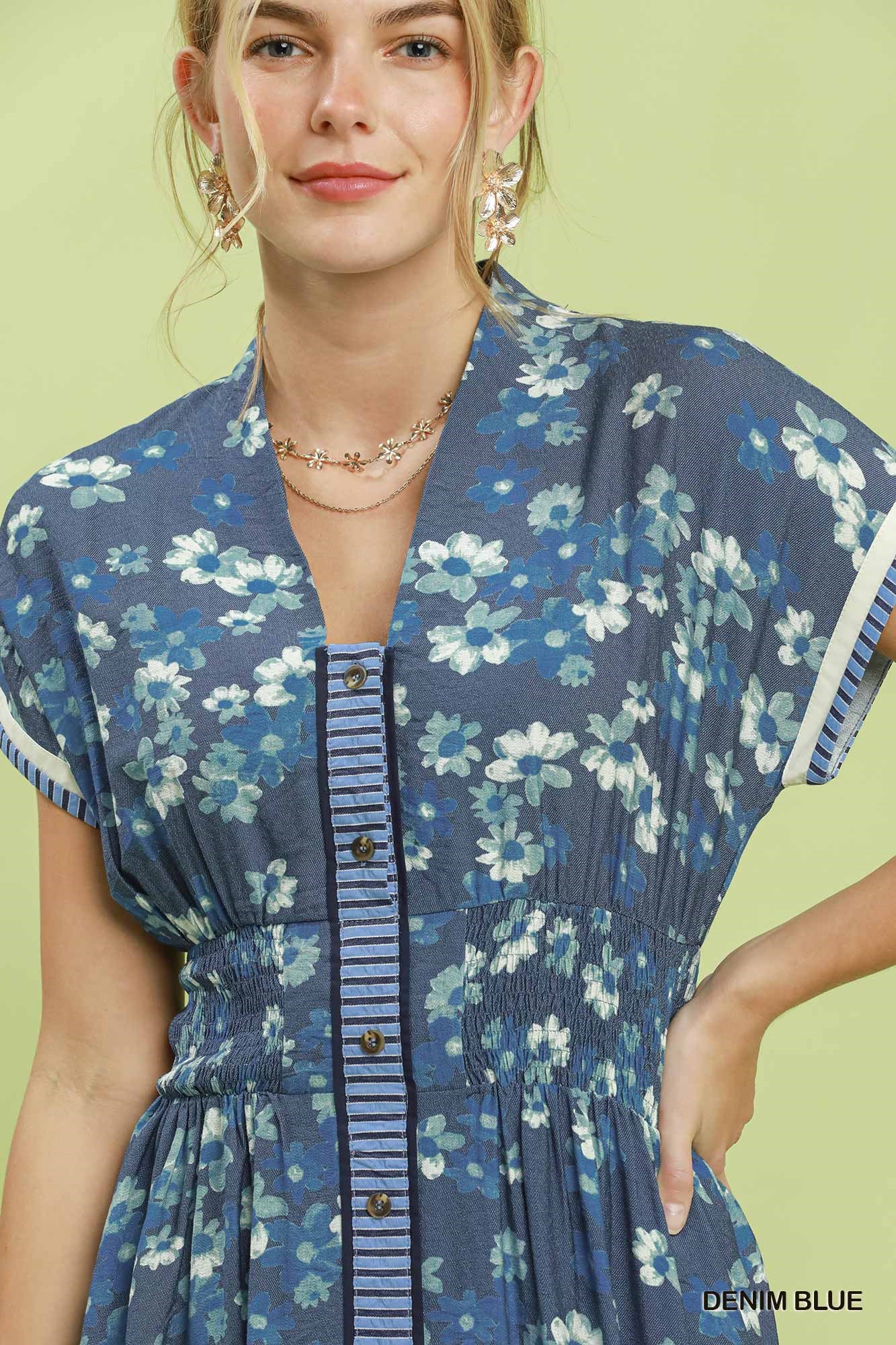 Ruffle Sleeve Henley Shift Dress, image 5