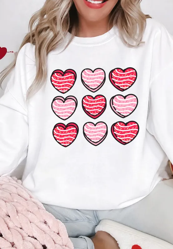 Valentine's Day Heart Round Neck Long Sleeve Sweatshirt, image 3