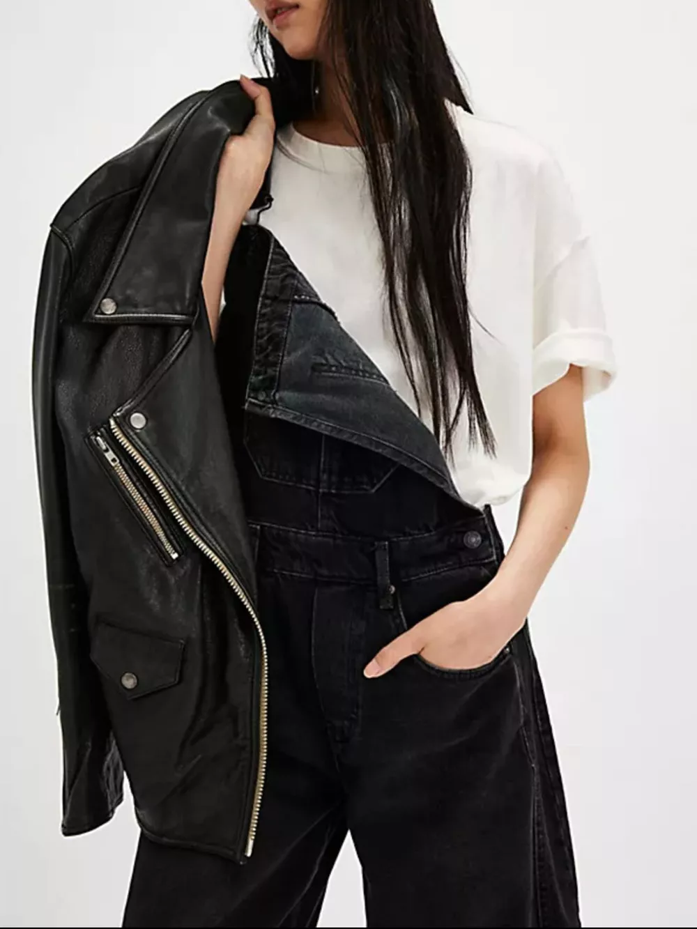 Wide Strap Wide Leg Denim Overalls, image 10