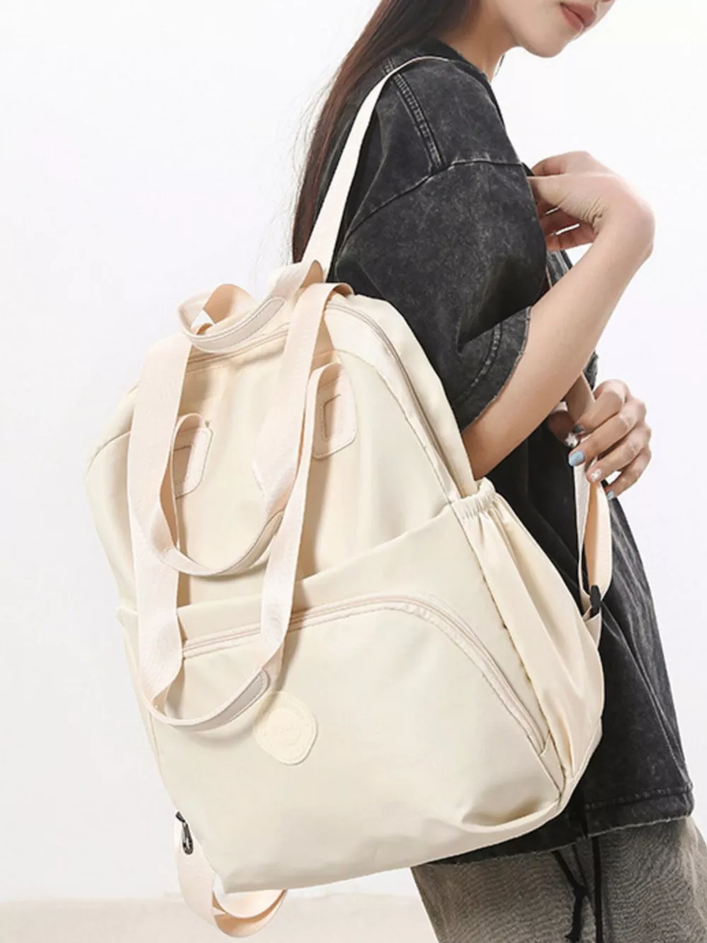 Lightweight Solid Color Backpack Bag, image 5