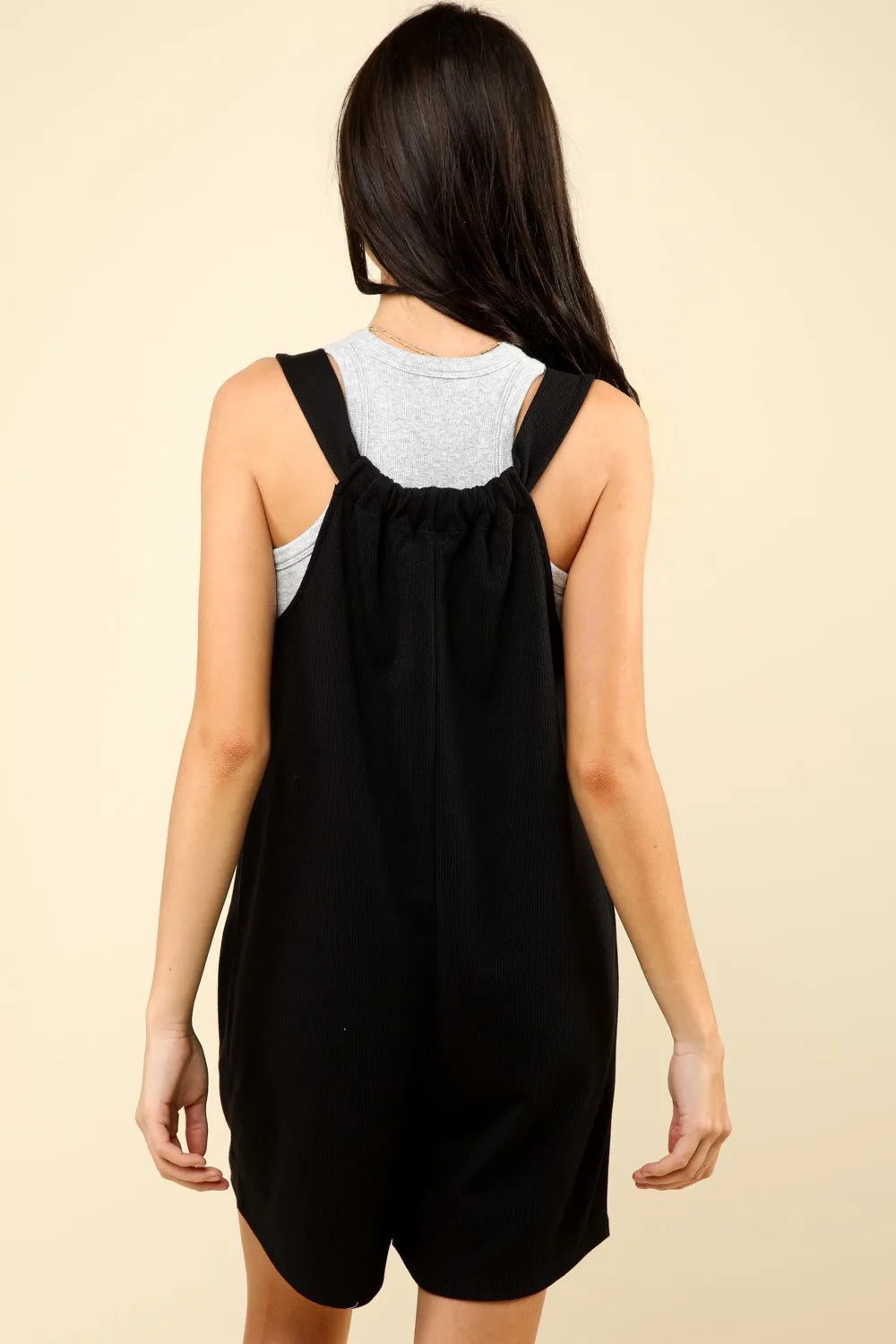 Tie Shoulder Front Pocket Romper, image 3