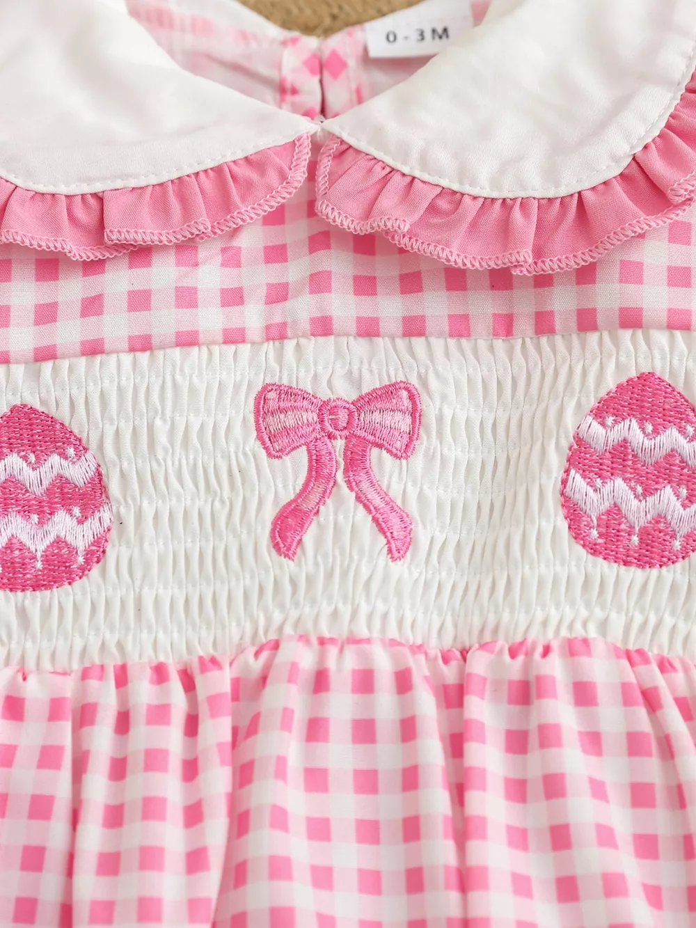 Children's Embroidered Gingham One-Piece, image 3