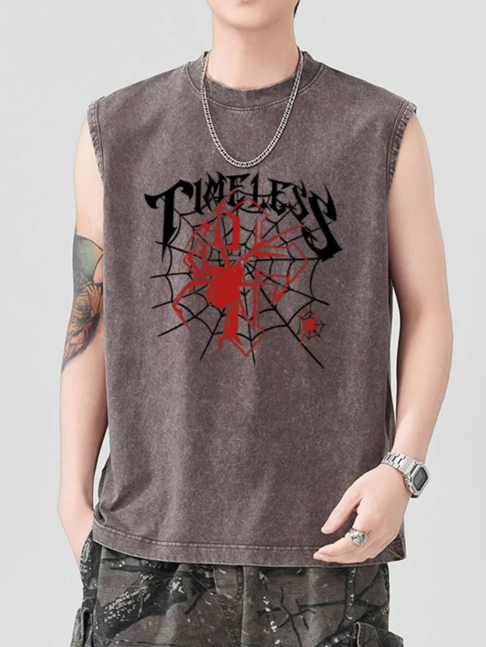 Men's Spider Round Neck Tank, image 11